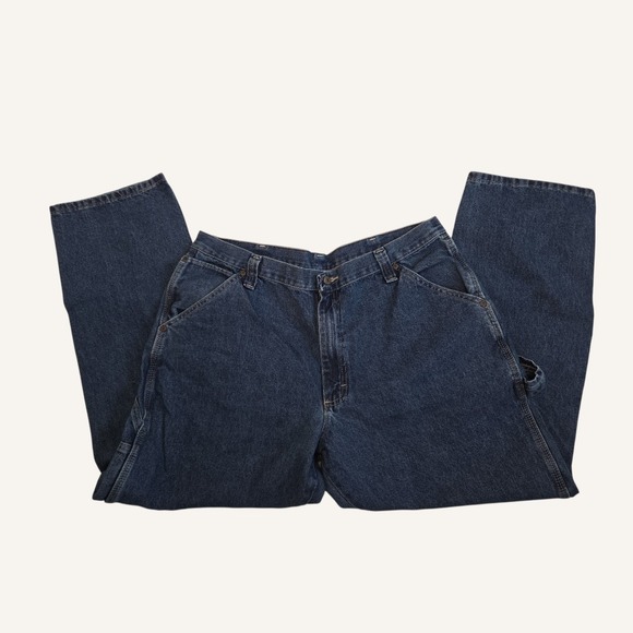 Wrangler Mens Carpenter Jeans Dark Wash Denim Utility Pants 38x30 94LSWDV - Picture 3 of 8